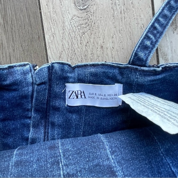 Zara Dark Blue Denim Top - Picture 2 of 5